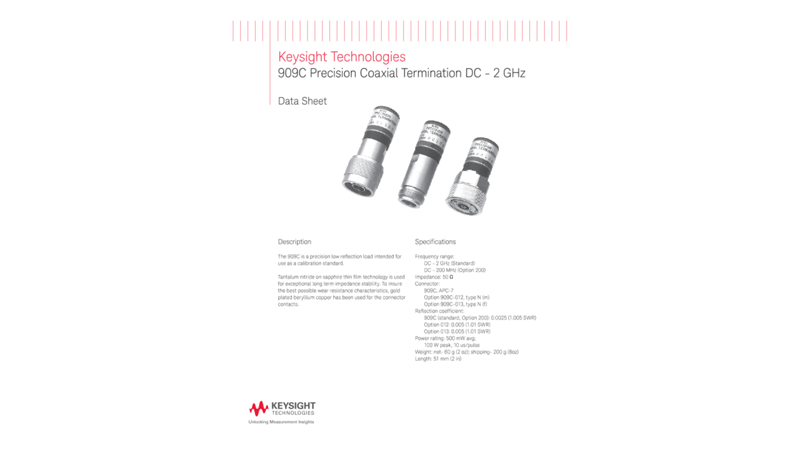 909C Precision Coaxial Termination DC - 2 GHz 